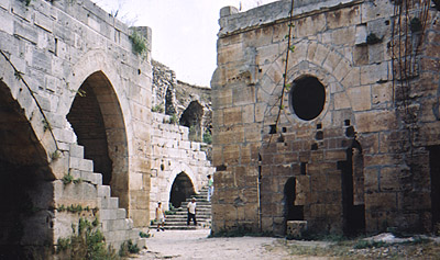 Tourists inside the Castle Crac des Chevalies